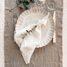 Load image into Gallery viewer, White Linen Napkins with Fringes - Set of 2, 16x16