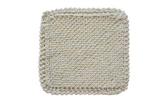 Load image into Gallery viewer, Our multi-purpose scrub cloths are ribbed for deep scrubbing without scratching any surface be it smooth, soft, or textured with amazing scrubbing results. This knit pattern is perfect for scrubbing stainless steel appliances and glass stovetops, countertops, dishes. Handmade in vintage dishcloth pattern. Tough cleaning and long-lasting. Machine wash/dry. Compostable and recycle recycles as potting mesh. 7.5"L x 7.5"W.