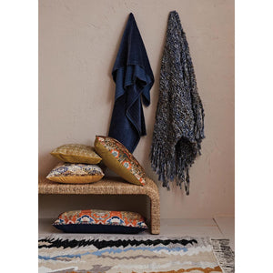 Cotton Velvet Throw with Kantha Stitch