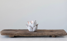 Load image into Gallery viewer, Terra-Cotta Flower Tealight Holder - White
