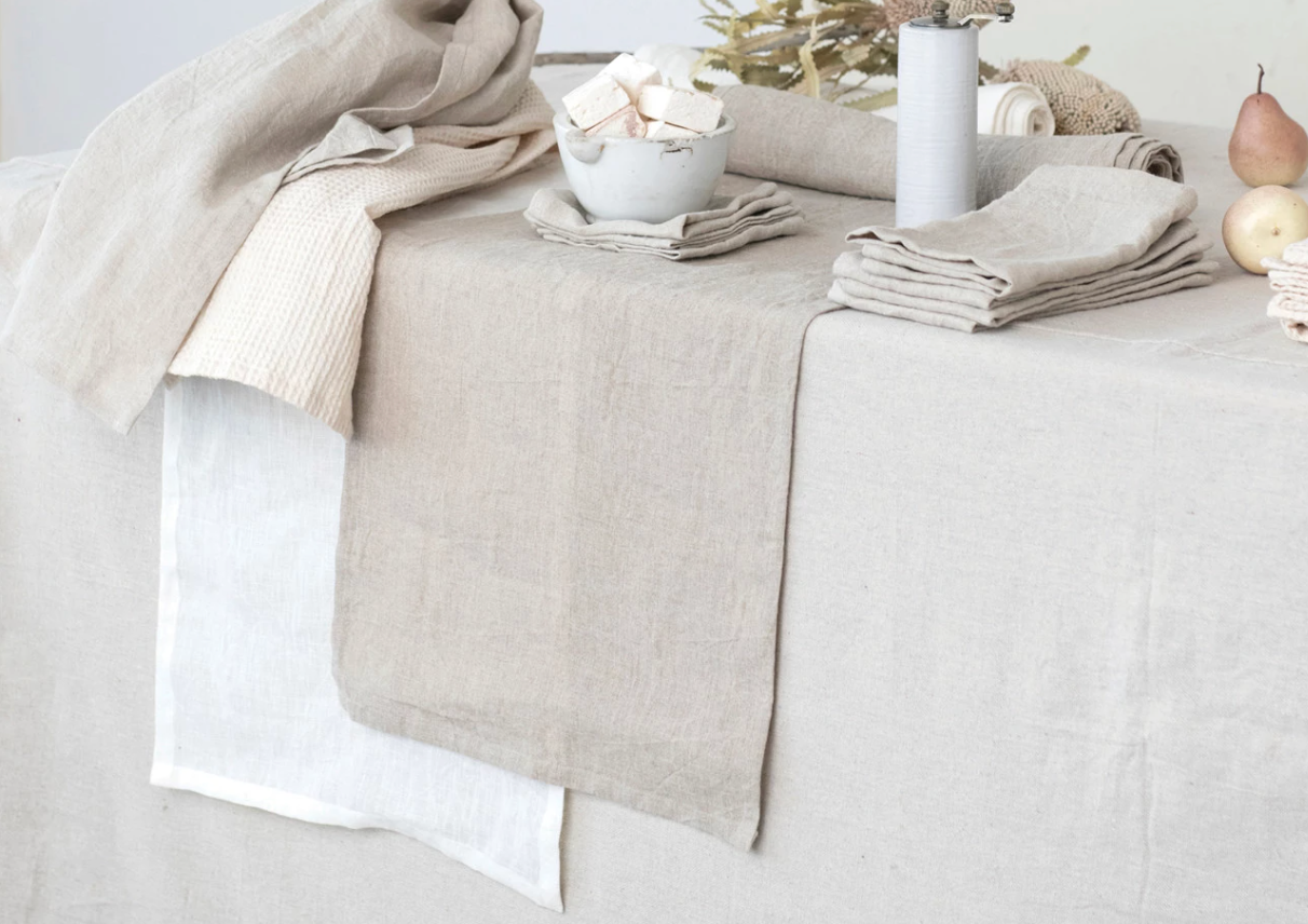Stonewashed Linen Table Runner