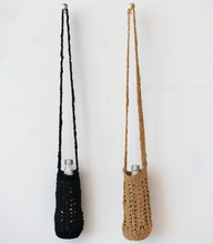 Load image into Gallery viewer, Raffia Crocheted Bottle Bag with Handle
