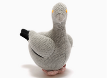 Load image into Gallery viewer, Large Knitted Organic Cotton Grey Pigeon Plush Toy
