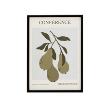 Load image into Gallery viewer, Wood Framed Textured Paper Wall Decor - w/ Pears &quot;Conférence&quot;
