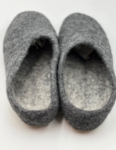 Handmade Wool Slippers - Dark Grey