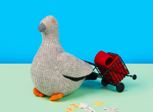 Load image into Gallery viewer, Large Knitted Organic Cotton Grey Pigeon Plush Toy
