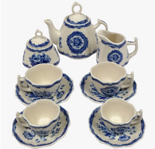 Load image into Gallery viewer, Mini 13 piece Classic Floral Rose Transferware Porcelain Tea Set
