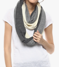 Load image into Gallery viewer, Merino Wool Loop Knit Scarf - Grey Natural Combo
