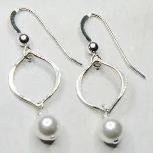 Arabesque Crystal Earrings - Swarovski Crystal Pearl White