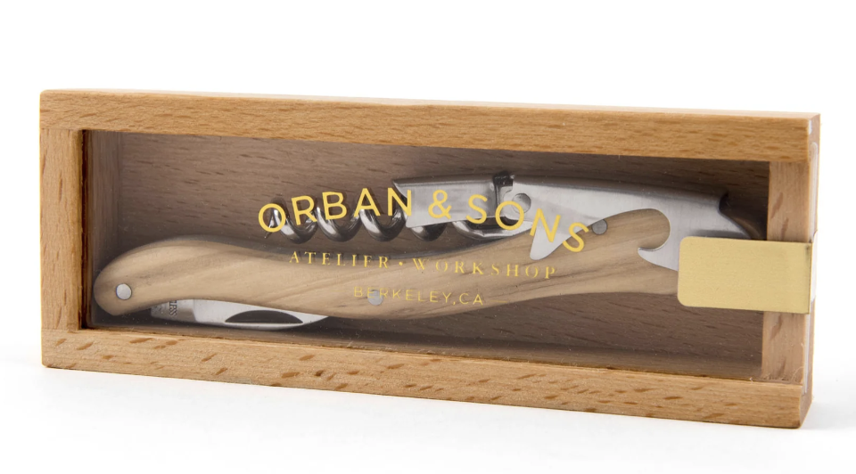 Orban & Sons Olive wood Corkscrew In Beechwood Box