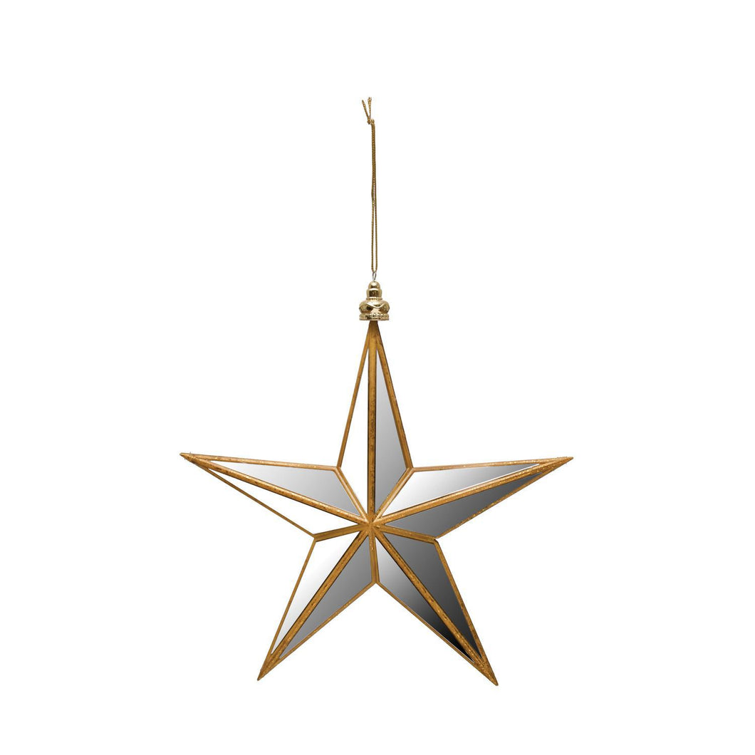 Mirror Star Ornament with Gold Finish