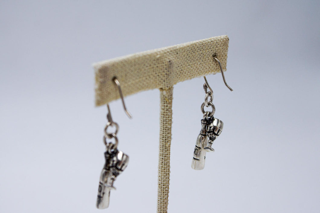 Sterling Vino Bottle & Glass Earrings