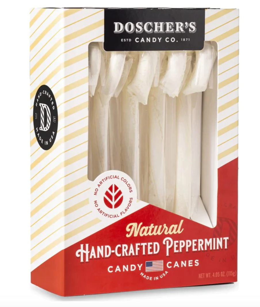 Doscher's Candy Cane Box - Natural Hand-Crafted Peppermint Candy Canes
