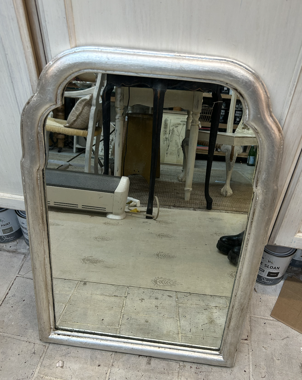 Rounded Silver Leaf Mirror