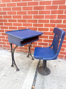 Vintage Children's School Desk & Chair Set