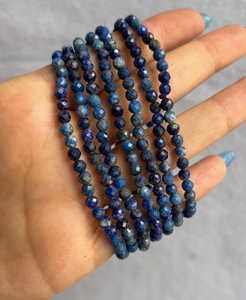 Lapis Lazuli Faceted Crystal Beaded Bracelet