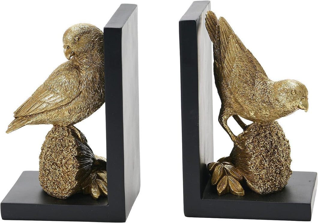 Gold Parrot Bookends
