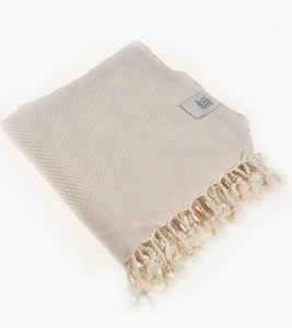 Beige Akasya Peshtemal Throw Beach Towel