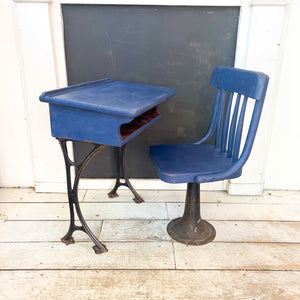 Vintage Children's School Desk & Chair Set