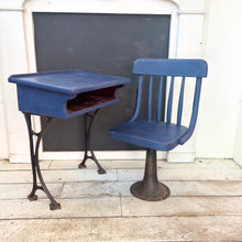 Load image into Gallery viewer, Vintage Children&#39;s School Desk &amp; Chair Set
