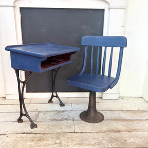 Vintage Children's School Desk & Chair Set