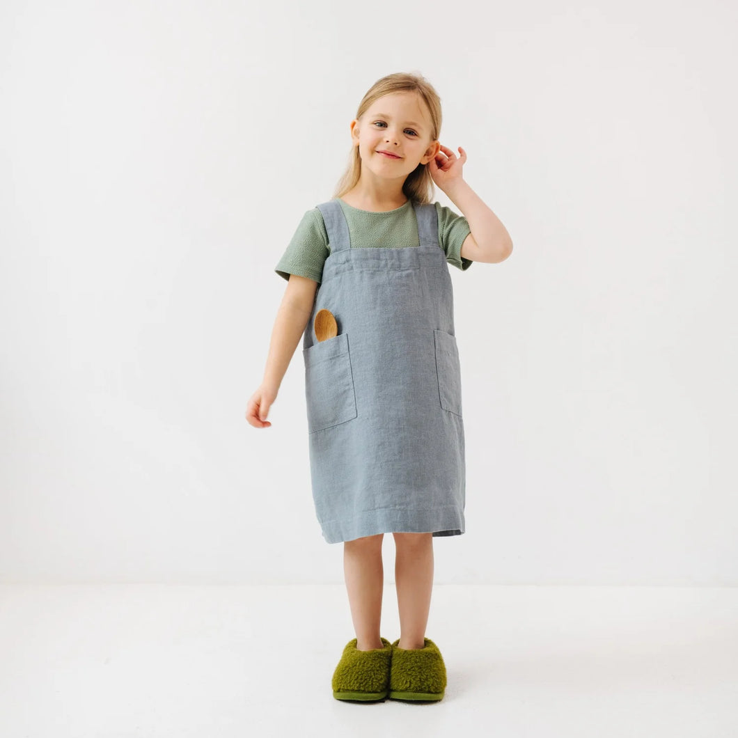 Kid's Pinafore Apron (Light Grey)