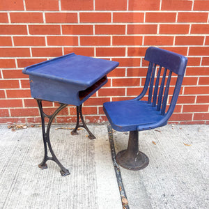 Vintage Children's School Desk & Chair Set