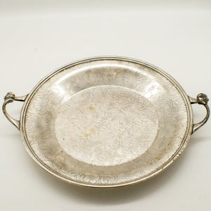 SP Etched Floral Tray with Handles