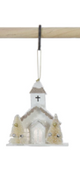 Load image into Gallery viewer, Paper Church Ornament with LED Lights
