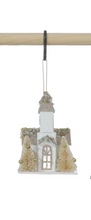 Load image into Gallery viewer, Paper Church Ornament with LED Lights
