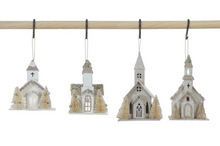 Load image into Gallery viewer, Paper Church Ornament with LED Lights
