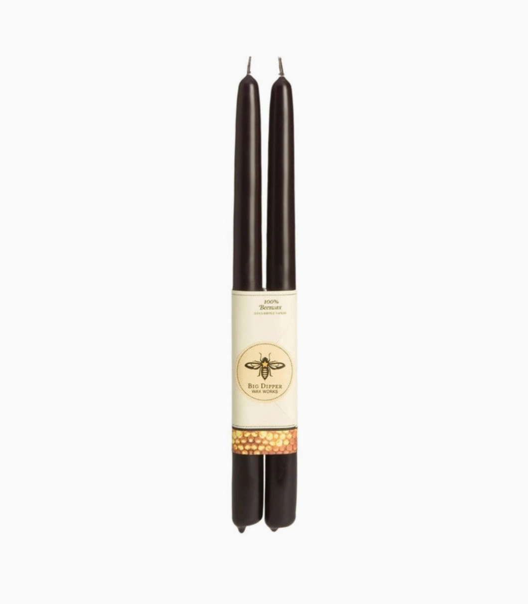 All Hallow's Eve 100% Beeswax  Black Taper Candles