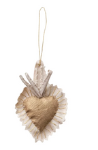 Load image into Gallery viewer, Handmade Canvas Sacred Heart Ornament
