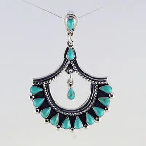 Sterling/Turquoise Fan Earrings