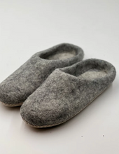Load image into Gallery viewer, Handmade Wool Slippers - Light Grey
