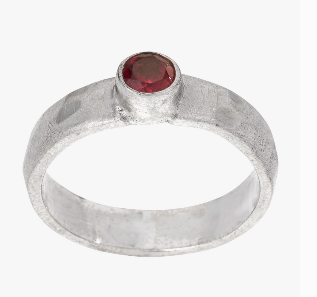 Cranberry Cosmo Sterling Silver Garnet Ring - Size 8