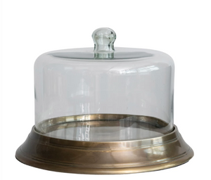 Glass Cloche with Aluminum Base