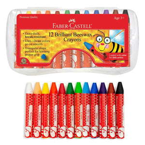 12 Brilliant Beeswax Crayons in Storage Case