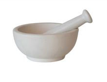Load image into Gallery viewer, Stoneware Mortar &amp; Pestle - White
