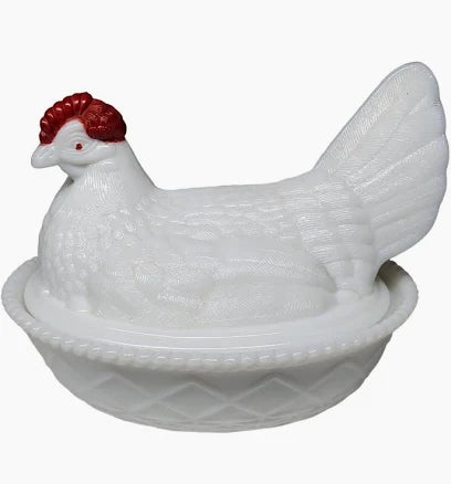 Vintage Westmoreland Milk Glass Chicken
