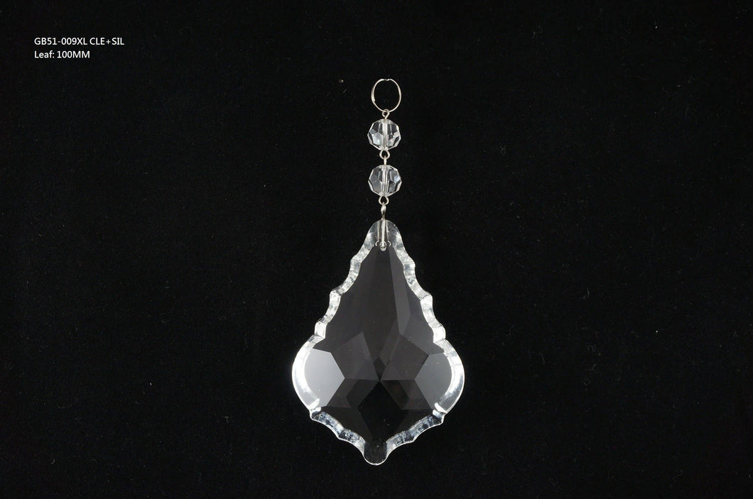 Crystal Leaf Pendalogue Ornament - 1.5