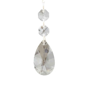 Crystal Faceted Teardrop Pendalogue Ornament - 50/63MM