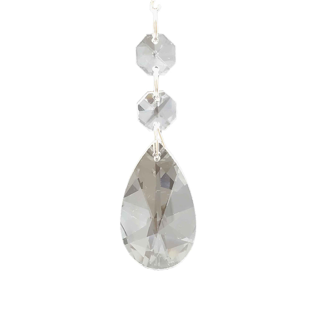 Crystal Faceted Teardrop Pendalogue Ornament - 2