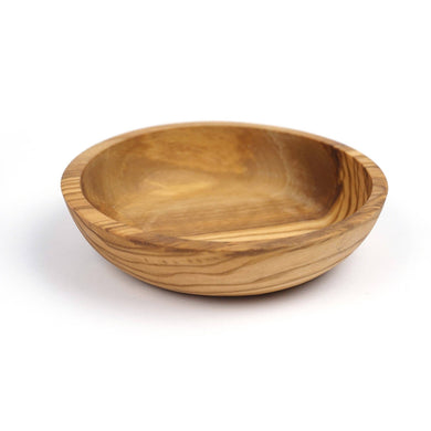 Our beautiful olive Wood dipping bowl holds 1/3-Cup and is ideal for sauces and dips. Each bowl measures 3-3/4-inches in diameter by 1-inch tall. Made from genuine Italian olive Wood. Because this is a natural material, each one is unique in shape and grain which adds to its artisanal quality. Hand-washing recommended. Keep it in good condition for years by applying a food safe mineral oil as needed.