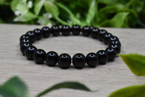 Black Onyx Bracelet | Round Beaded Crystal Bracelet