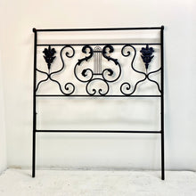 Load image into Gallery viewer, Realize your Riviera decor dreams with this beautiful French daybed frame. Includes a footboard identical to the headboard and side rails with matching adornments.   Pick up or local delivery only. Come by the shop to see this one-of-a-kind piece in person!   Dimensions: H 29&quot; x W 75&quot; x D 44&quot;. Interior will accommodate a twin-sized mattress. Iron
