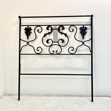 Realize your Riviera decor dreams with this beautiful French daybed frame. Includes a footboard identical to the headboard and side rails with matching adornments.   Pick up or local delivery only. Come by the shop to see this one-of-a-kind piece in person!   Dimensions: H 29