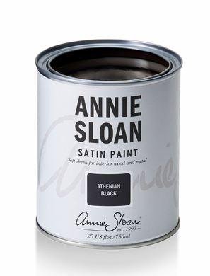 Annie Sloan Satin Paint in Athenian Black is a perfect, glossy, pitch-black. Ideal for adding drama, making a monochromatic statement on kitchen cabinets, or contrasting with other colours, this shade was inspired by the shadow figures painted on Ancient Greek pottery.