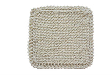 Load image into Gallery viewer, Our multi-purpose scrub cloths are ribbed for deep scrubbing without scratching any surface be it smooth, soft, or textured with amazing scrubbing results.  This knit pattern is perfect for scrubbing stainless steel appliances and glass stovetops, countertops, dishes. Handmade in vintage dishcloth pattern. Tough cleaning and long-lasting.  Machine wash/dry. Compostable and recycle recycles as potting mesh. 7.5&quot;L x 7.5&quot;W.

