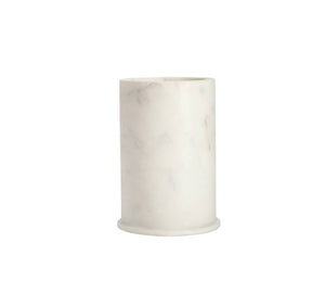 Beautifully handcrafted in India by skilled artisans, the Belle de Provence marble accessories are made from white marble with natural purple and grey veins. A luxurious accent for your home! A stylish way to display your toothbrush or other bathroom necessities.  Dimensions:  3"x3"x4"  *Marble is a natural stone and each piece has unique variations.